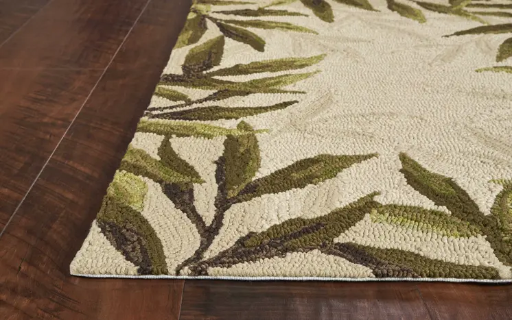 5' X 8' Beige Abstract Handmade Indoor Outdoor Area Rug