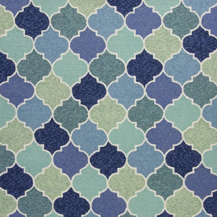 5' X 8' Blue Moroccan Indoor Outdoor Area Rug