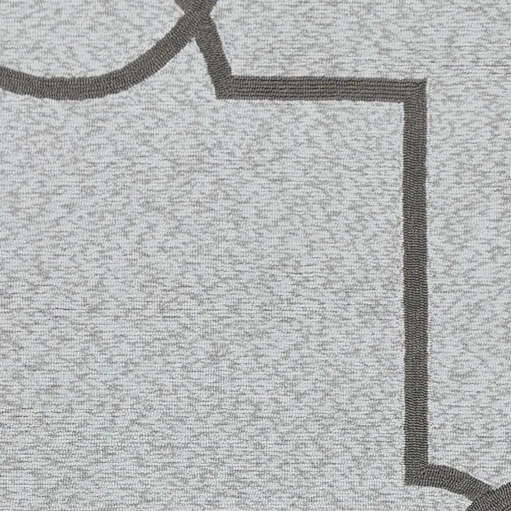 5' X 7' Ivory And Brown Geometric Handmade Indoor Outdoor Area Rug