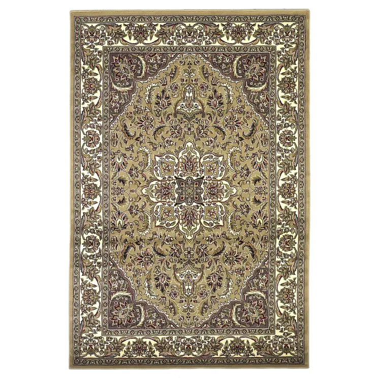 8' Beige And Ivory Medallion Octagon Rug
