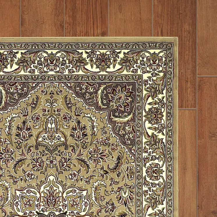 8' Beige And Ivory Medallion Octagon Rug