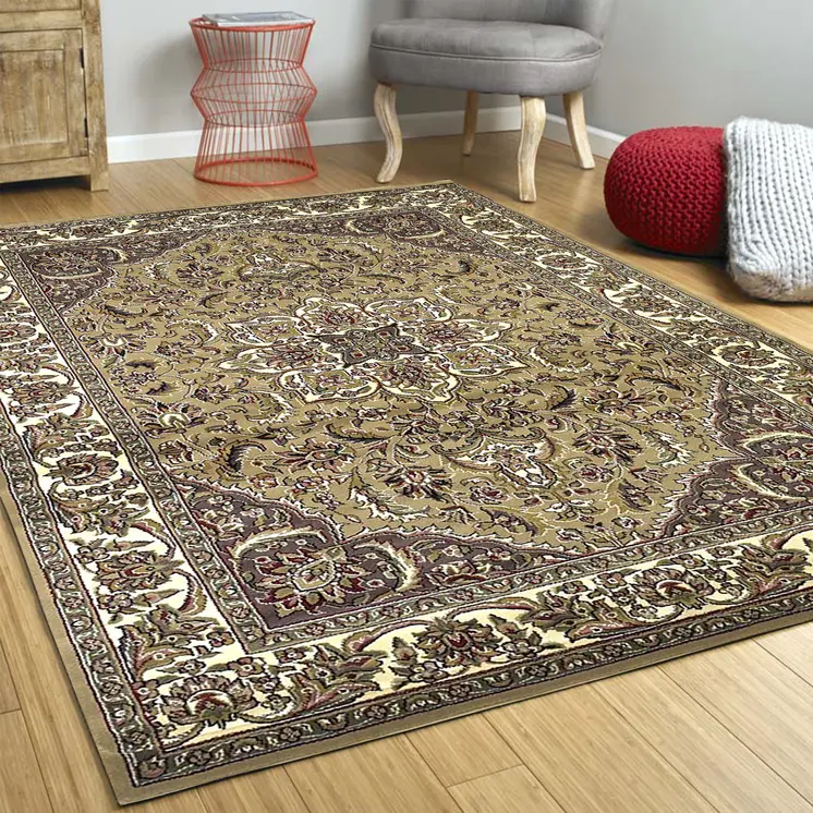 8' Beige And Ivory Medallion Octagon Rug