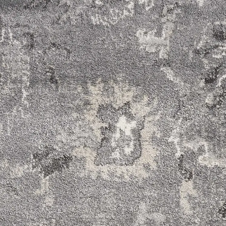 5' X 8' Gray And Light Gray Floral Area Rug
