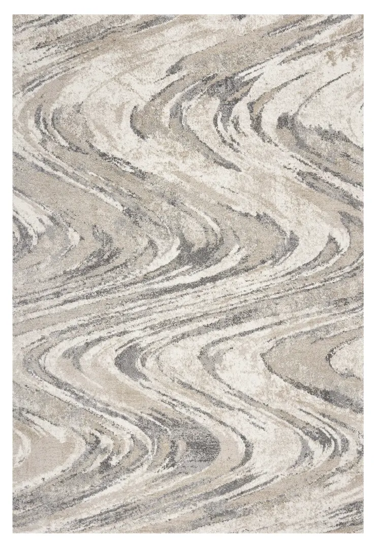 5' X 8' Gray And Tan Abstract Area Rug
