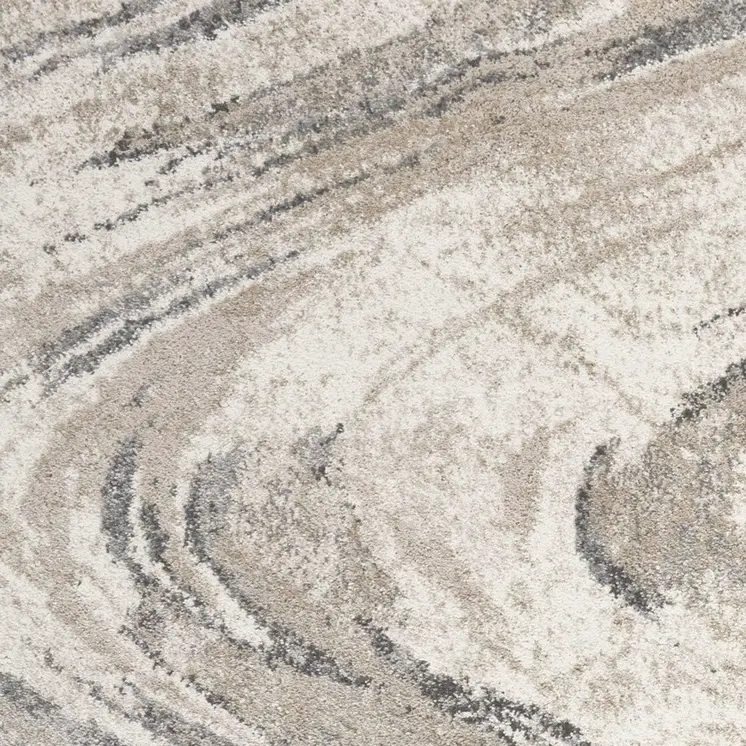 5' X 8' Gray And Tan Abstract Area Rug