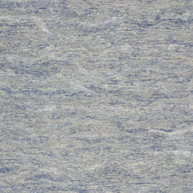 5' X 7' Blue And Tan Abstract Hand Tufted Area Rug