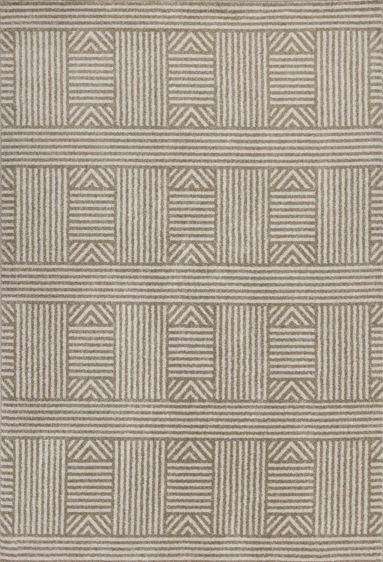 8' X 11' Beige Southwestern Indoor Outdoor Area Rug