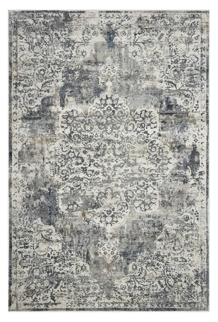 5' X 8' Ivory Medallion Area Rug