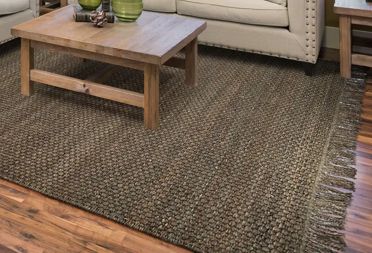 5' X 7' Slate Brown Hand Woven Area Rug