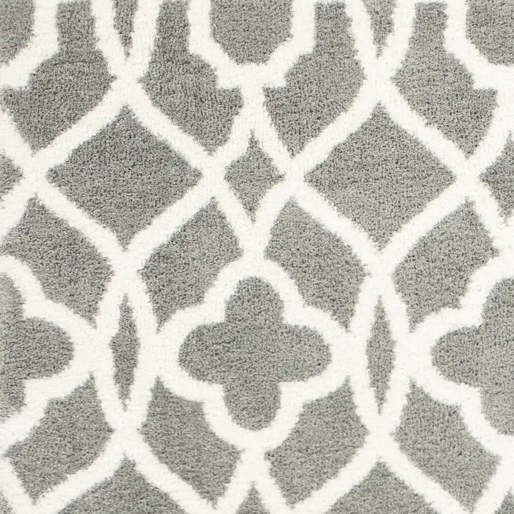 5' X 8' Gray And Ivory Ogee Area Rug