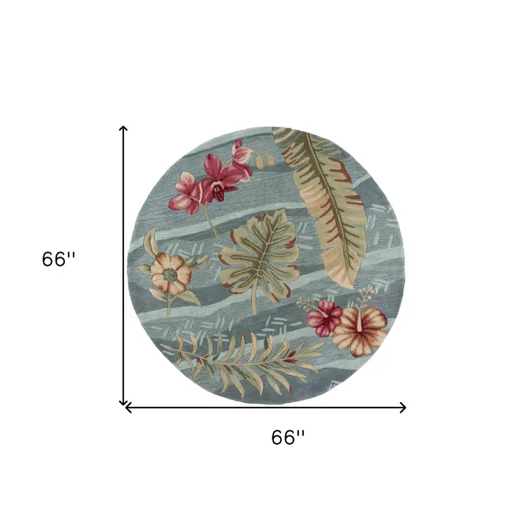6' X 6' Seafoam Green Hand Tufted Area Rug