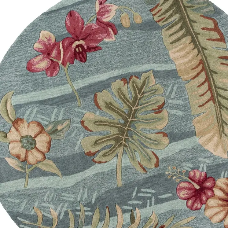 6' X 6' Seafoam Green Hand Tufted Area Rug