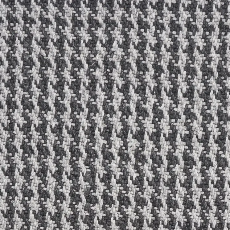 5' X 8' Dark Gray And Light Gray Wool Houndstooth Hand Woven Area Rug With Fringe