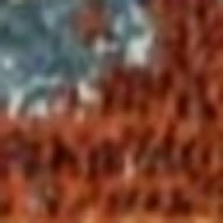 7' X 10' Blue Coral Machine Woven Abstract Triangular Strings Indoor Area Rug