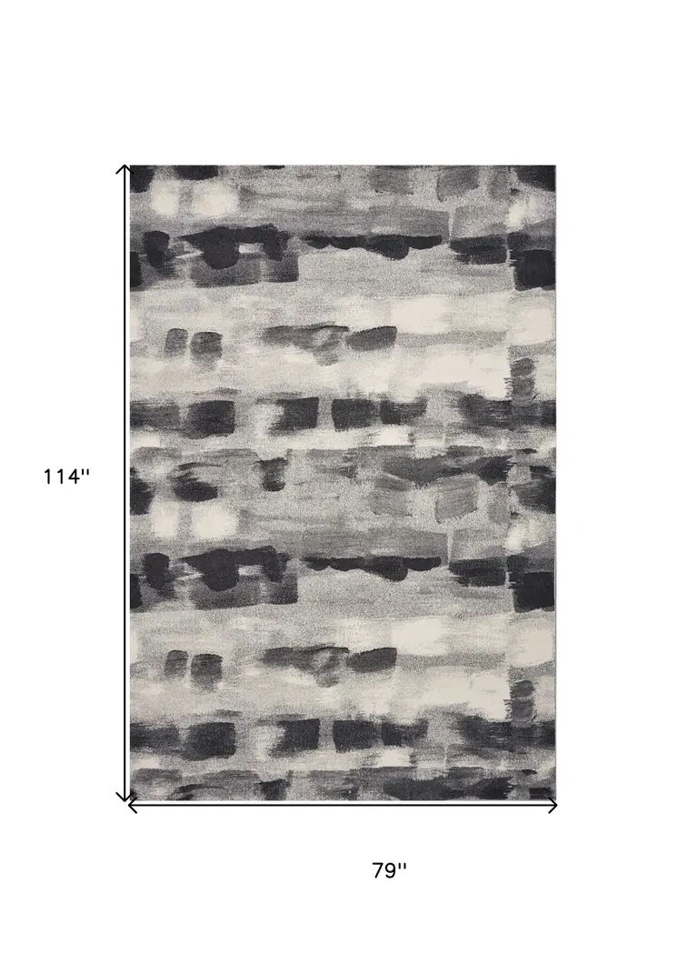 6' X 9' Grey Abstract Design Indoor Area Rug