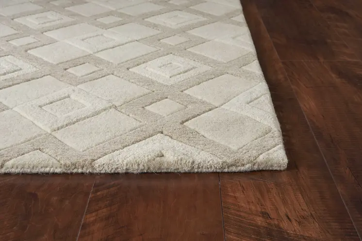 5' X 8'  Wool Ivory  Area Rug