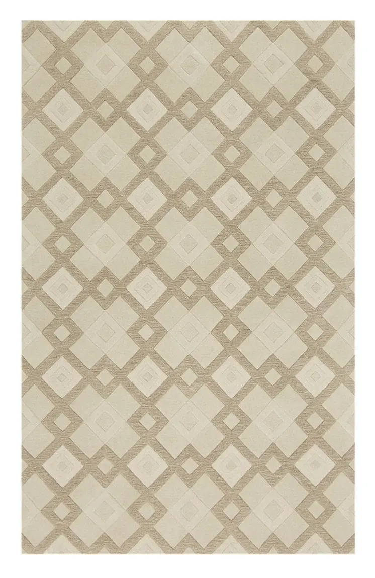 5' X 8'  Wool Ivory  Area Rug