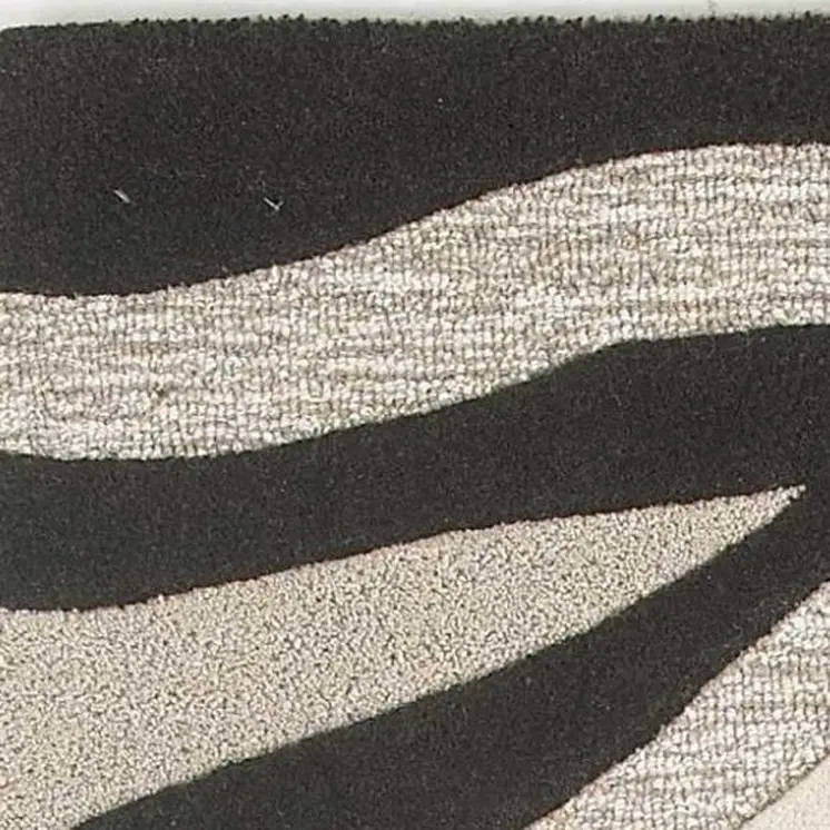 5' X 8' Beige Gray And Black Wool Abstract Hand Tufted Area Rug