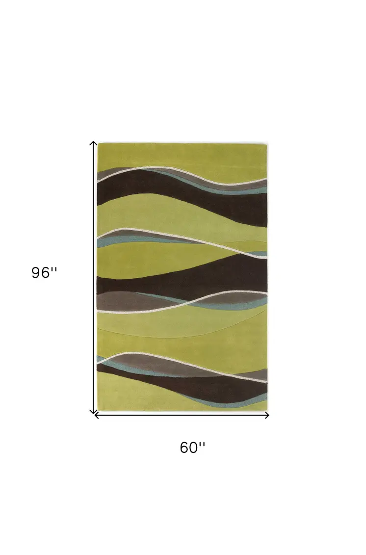 5' X 8'  Wool Lime Or  Mocha Area Rug