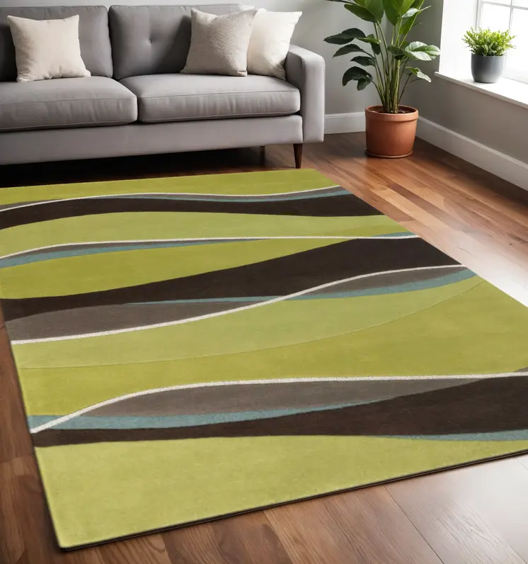 5' X 8'  Wool Lime Or  Mocha Area Rug