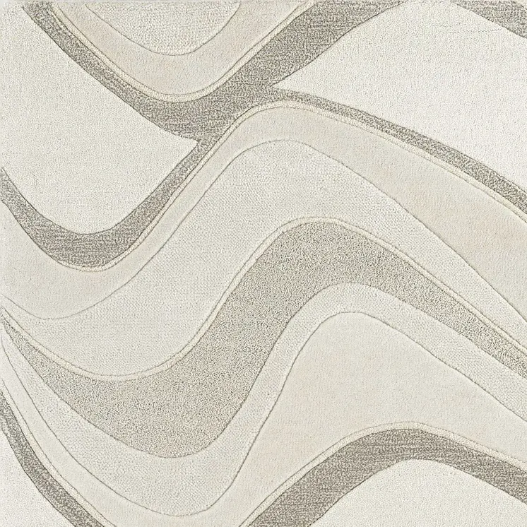 5' X 8' Ivory And Gray Wool Abstract Hand Tufted Area Rug