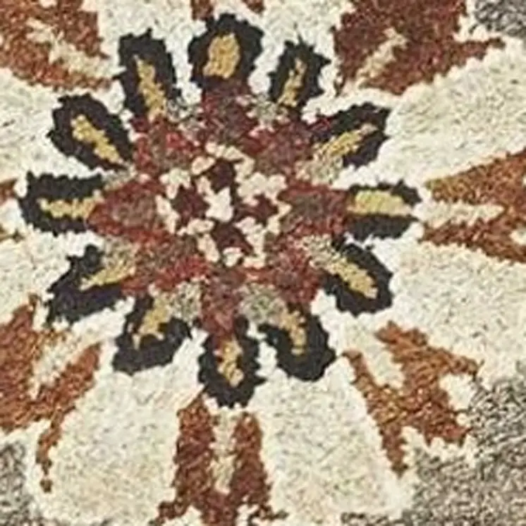 5' X 8' Gray Brown And Cream New Zealand Lambs Wool Floral Hand Tufted Area Rug