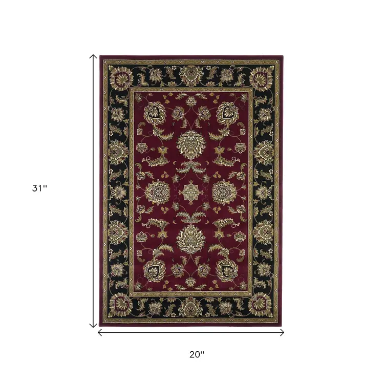 2' X 3' Black And Red Area Rug