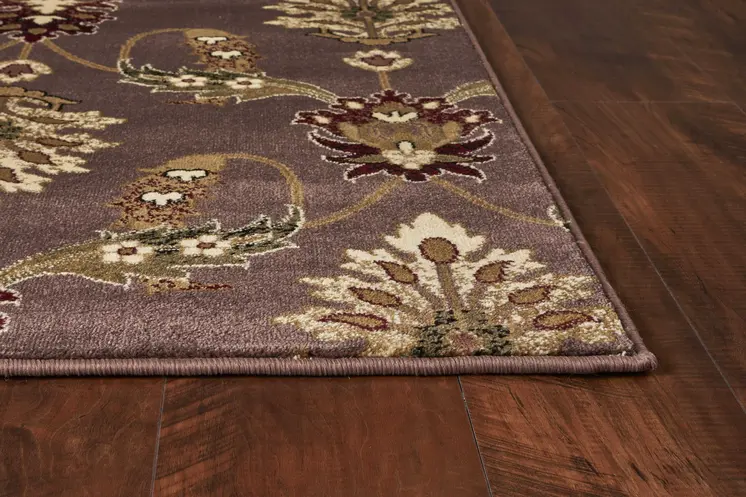 2' X 3' Plum Machine Woven Floral Traditional Indoor Accent Rug