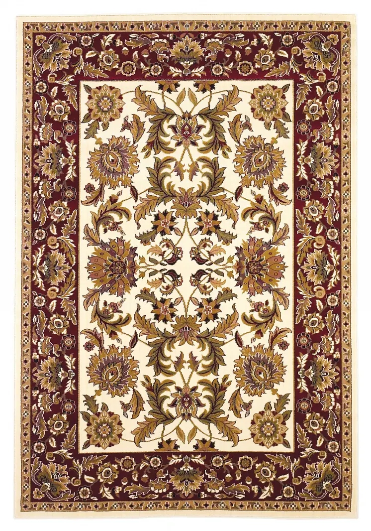 2' X 3' Red And Ivory Area Rug