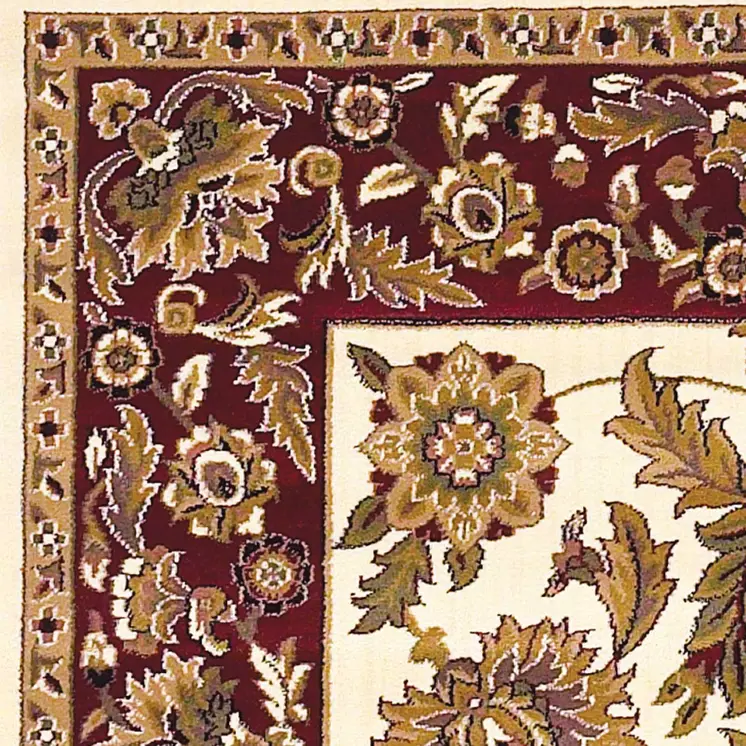 2' X 3' Red And Ivory Area Rug