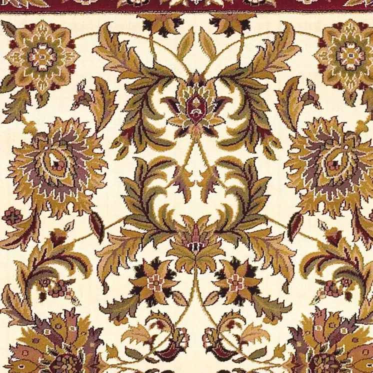 2' X 3' Red And Ivory Area Rug