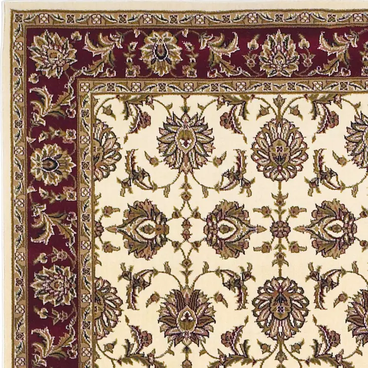 2' X 3' Red And Ivory Area Rug