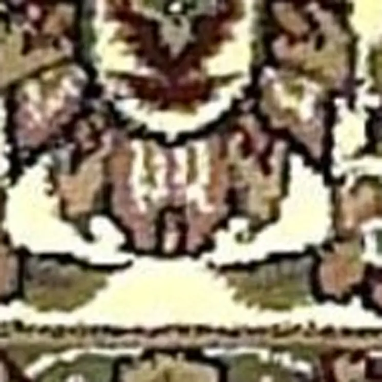 2' X 3' Beige And Ivory Floral Medallion Area Rug