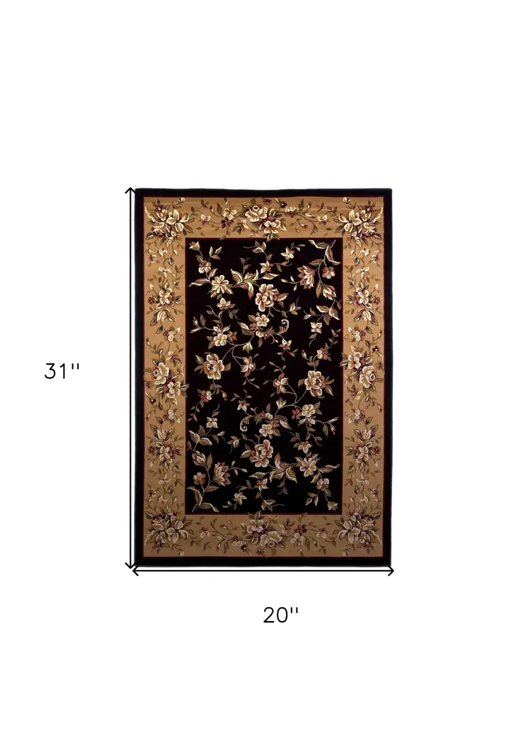 2' X 3' Beige And Black Area Rug