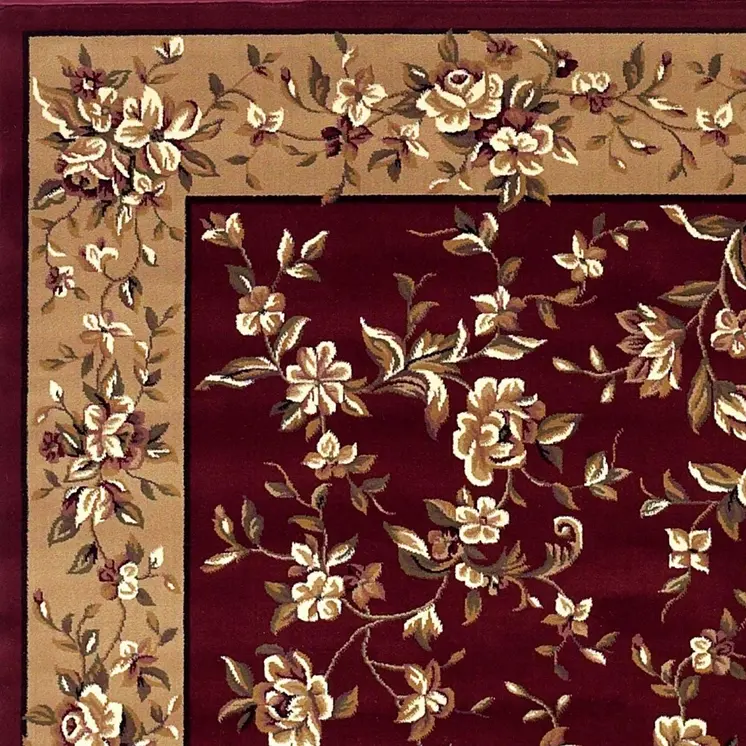 2' X 3' Red and Beige Area Rug