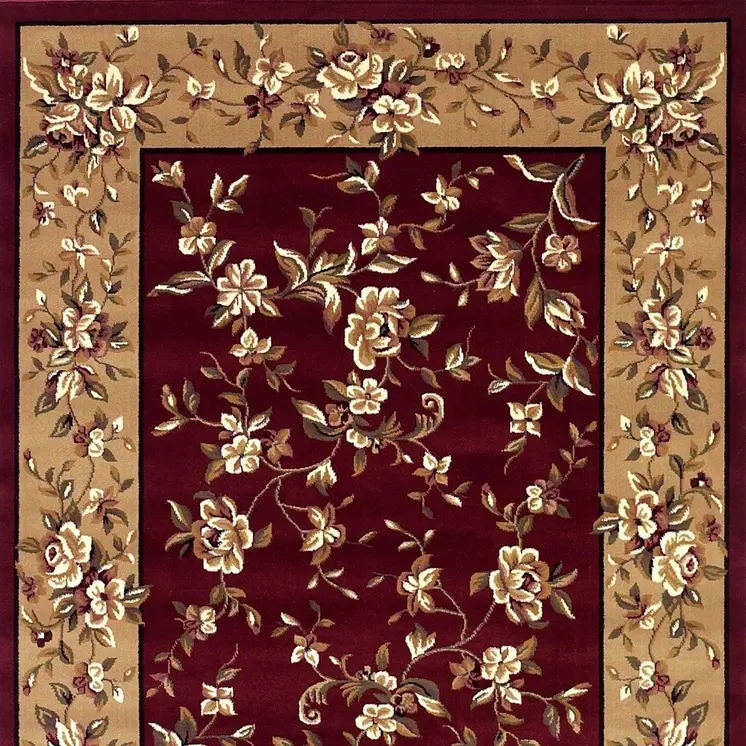 2' X 3' Red and Beige Area Rug