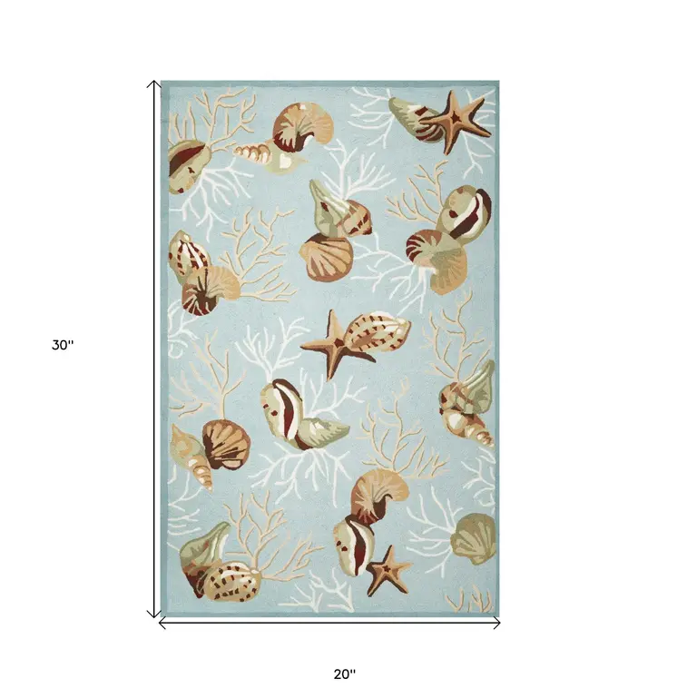 2' X 3' Blue Hand Tufted Area Rug
