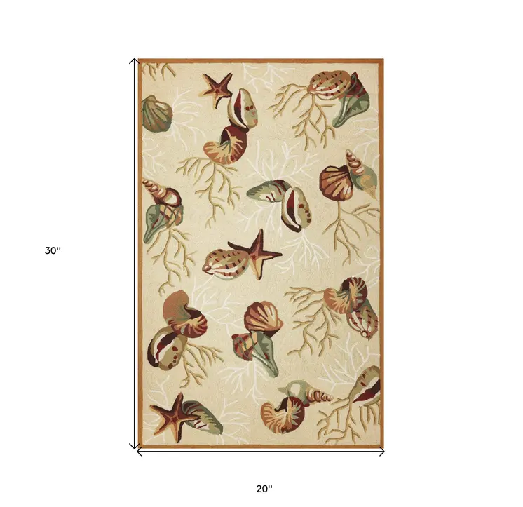 2' X 3' Beige Hand Tufted Area Rug
