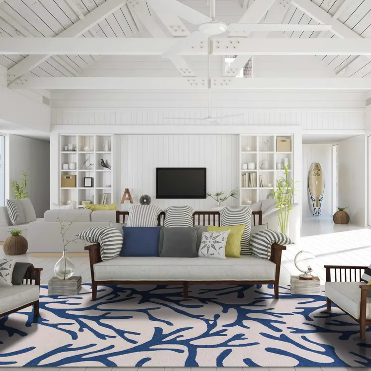 2' X 3' Blue Hand Tufted Area Rug