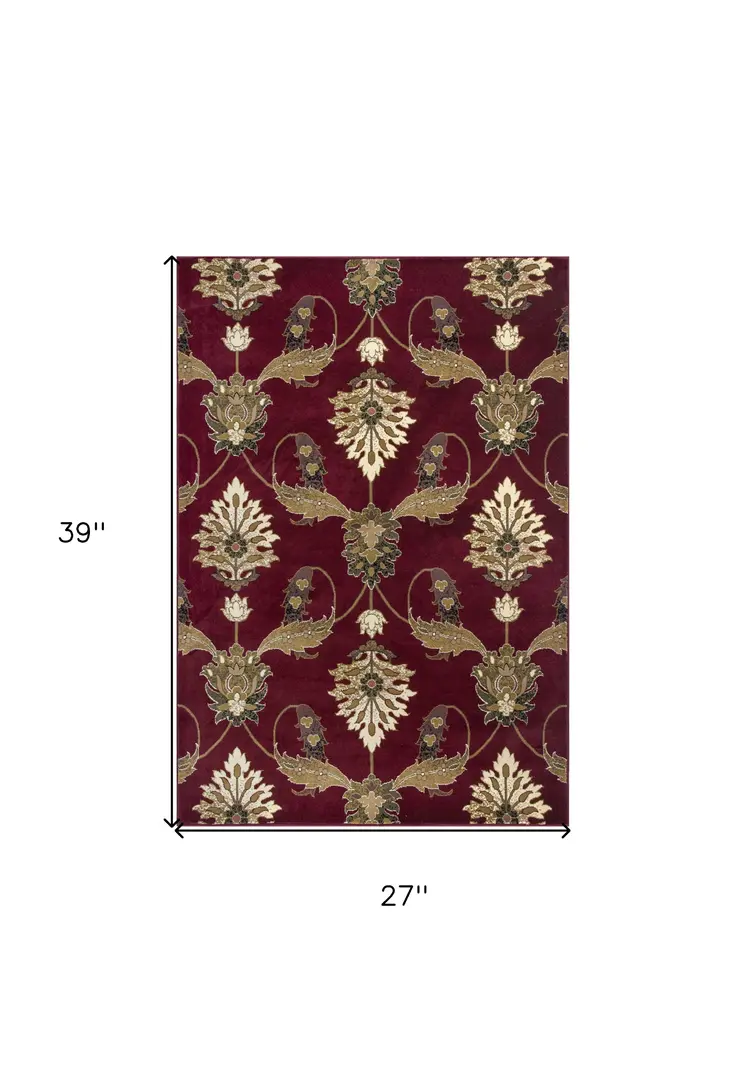 2' X 3' Polypropylene Red Accent Rug