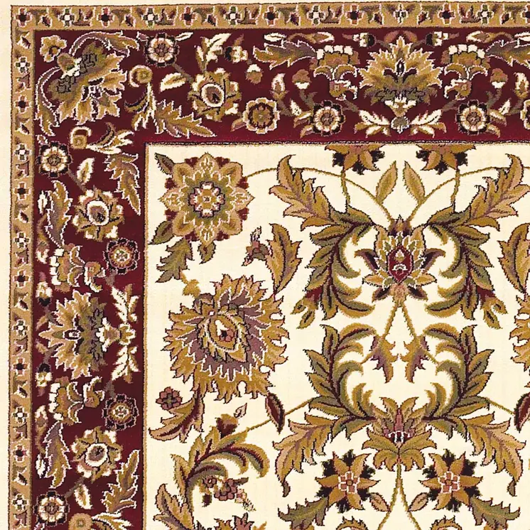 2' X 3' Ivory And Red Floral Area Rug