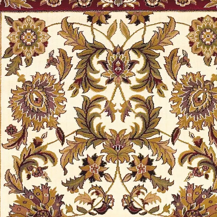 2' X 3' Ivory And Red Floral Area Rug