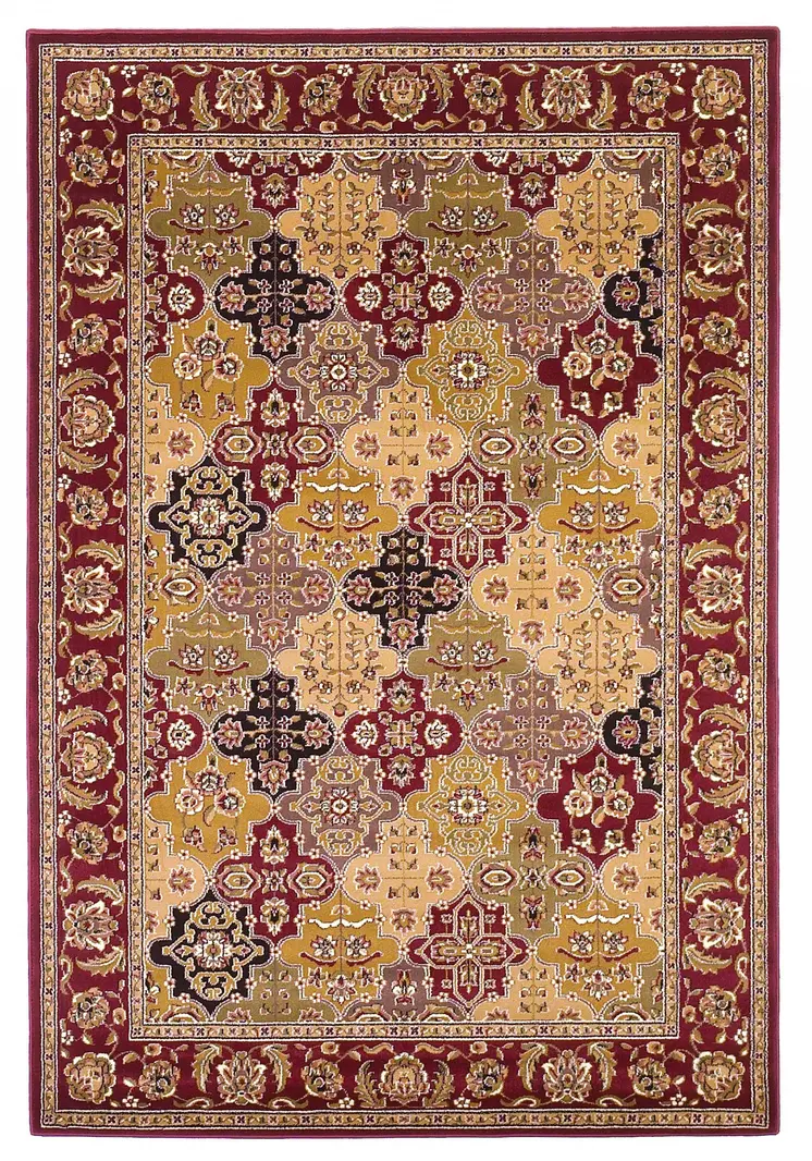 2' X 3' Red Orange And Black Quatrefoil Area Rug