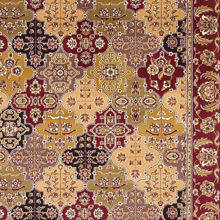 2' X 3' Red Orange And Black Quatrefoil Area Rug