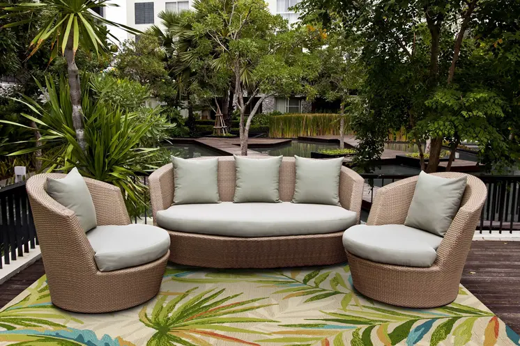 2' X 3' Sand Botanical Leaves Hand Tufted Area Rug