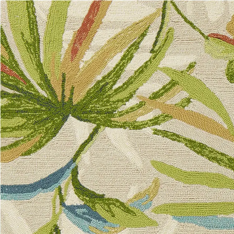 2' X 3' Sand Botanical Leaves Hand Tufted Area Rug