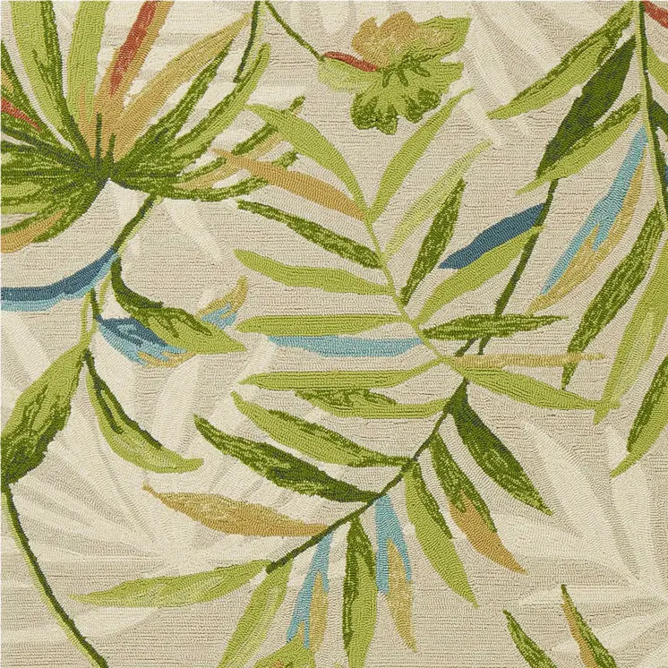 2' X 3' Sand Botanical Leaves Hand Tufted Area Rug