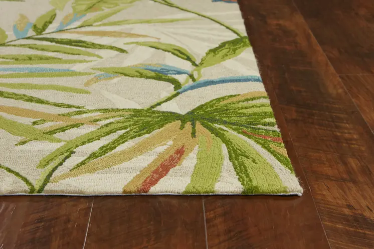 2' X 3' Sand Botanical Leaves Hand Tufted Area Rug
