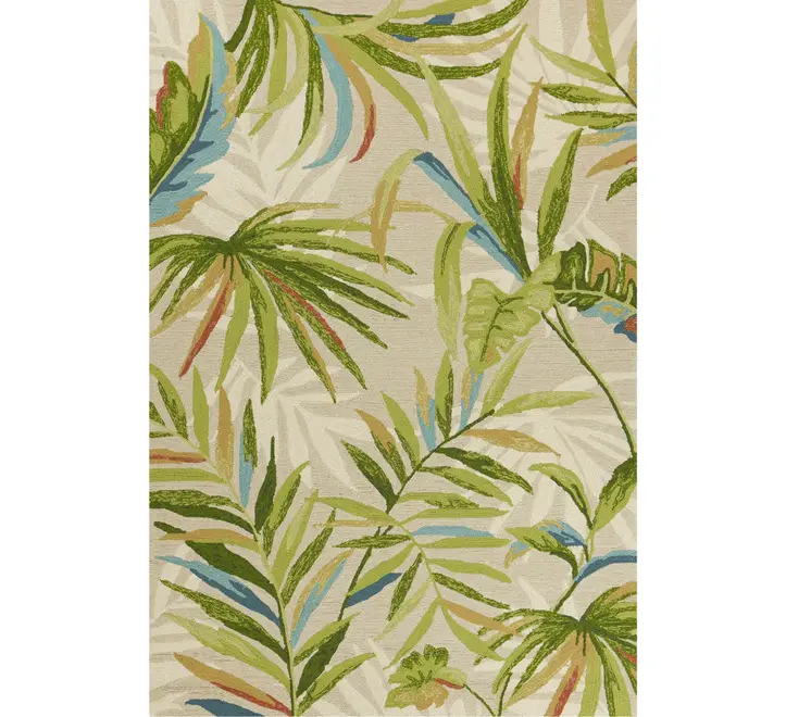 2' X 3' Sand Botanical Leaves Hand Tufted Area Rug