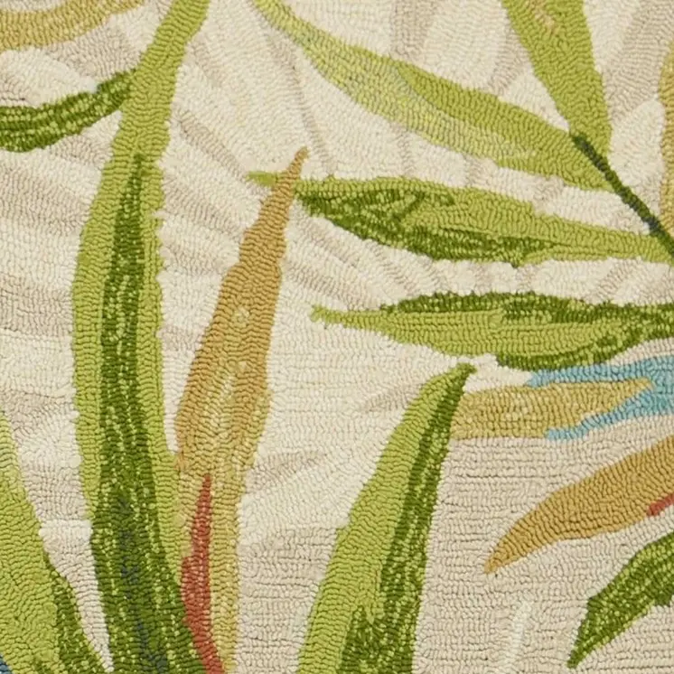 2' X 3' Sand Botanical Leaves Hand Tufted Area Rug